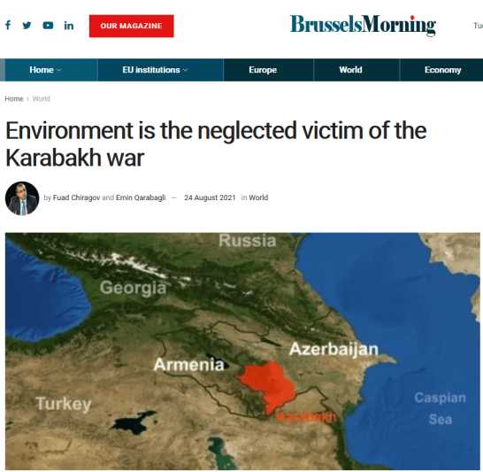 “Brussels Morning” qəzeti Qarabağdakı ekoloji terror haqda məqalə dərc edib