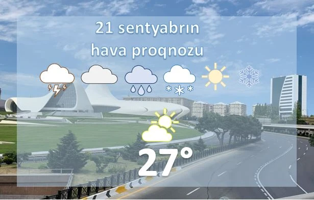 Sentyabrın 21-də 27° isti olacaq