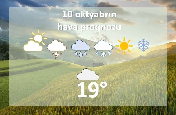 Bazar gününə olan hava proqnozu: 16-19° isti olacaq