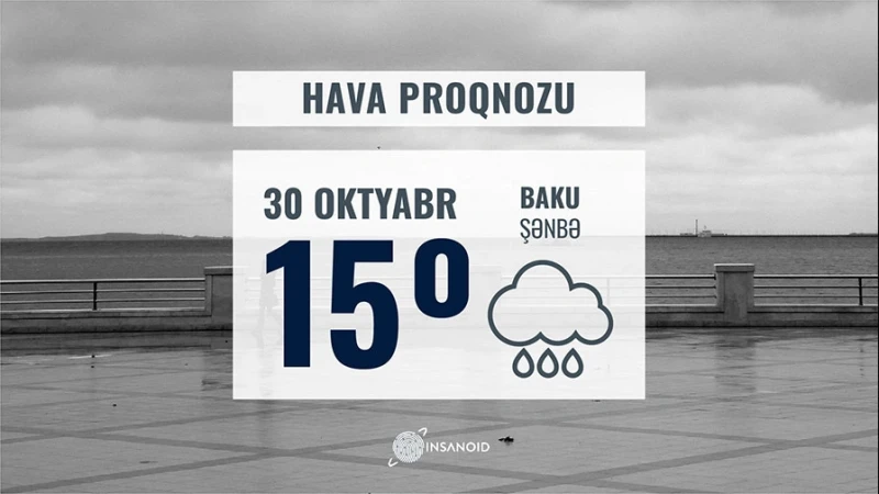 Şənbə günü Bakıda 15° isti olacaq: yağış yağacaq