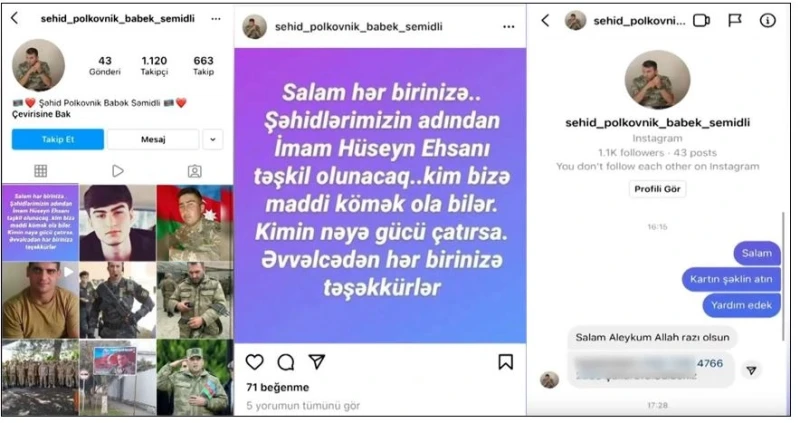 Şəhid adından saxta səhifə açaraq insanlardan pul tələb edən şəxs saxlanılıb VİDEO