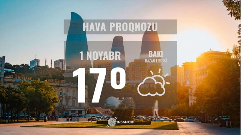 Noyabrın 1-də Bakıda 17° isti olacaq