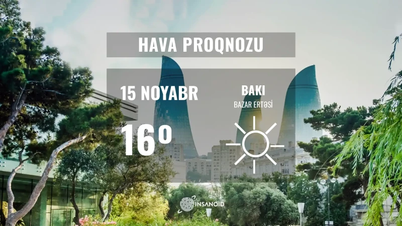 Günün hava şəraiti: 16° isti olacaq