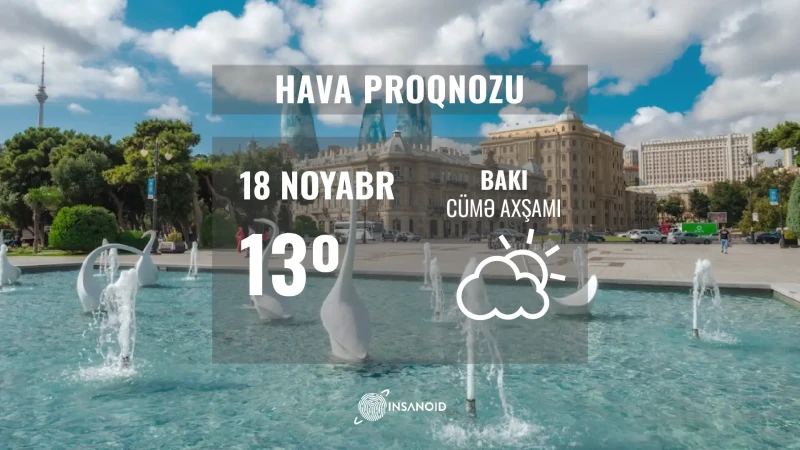 Noyabrın 18-də havanın temperaturu 13° isti olacaq