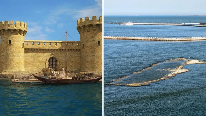 Dəniz sularına qərq olunmuş Bayıl qalası