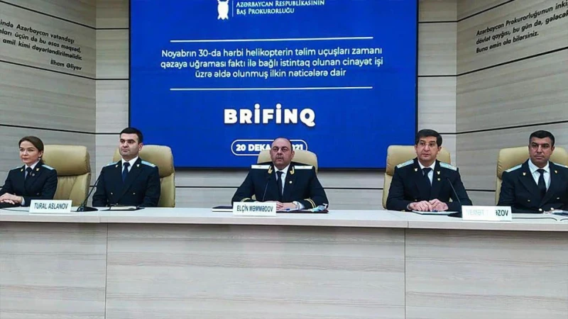 Baş Prokurorluq helikopterin qəzaya uğramasının səbəbini açıqlayıb