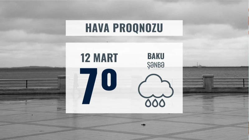 Şənbə günü hava yağışlı keçəcək
