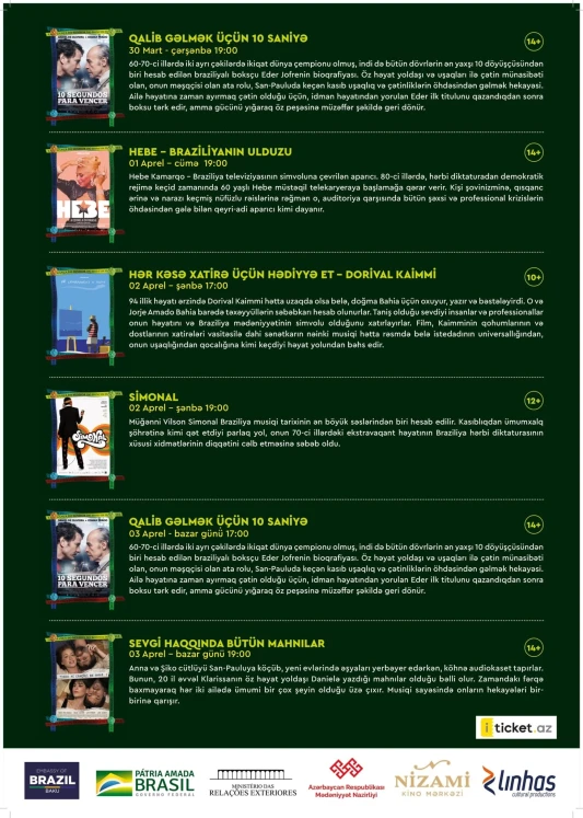 Bu həftə Bakıda Braziliya Film Festivalı keçiriləcək