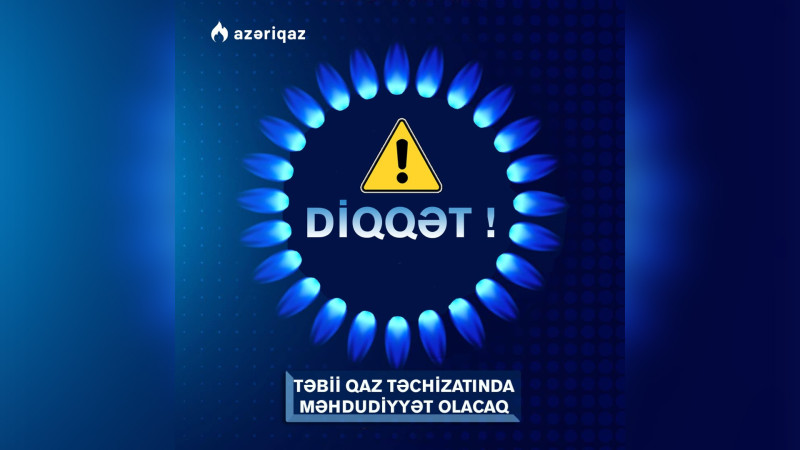 Ucar və Zərdabda qaz təchizatı dayandırılacaq