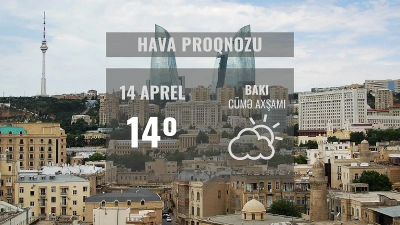 Sabahın hava şəraiti: 14° isti olacaq