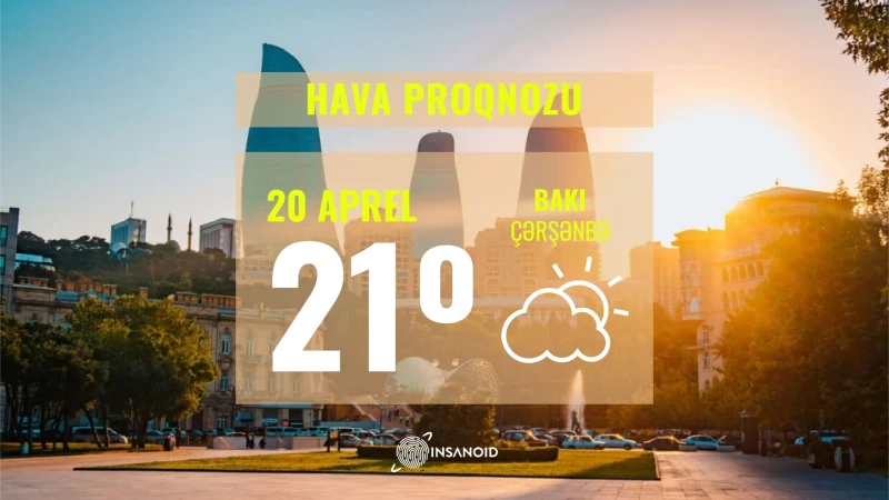 Çərşənbə günü Bakıda 21° isti olacaq