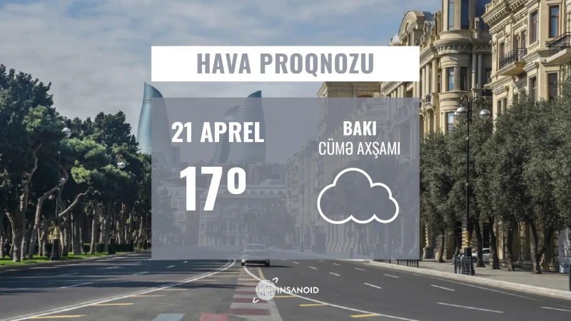 Aprelin 21-də hava buludlu olacaq: 17° isti olacaq