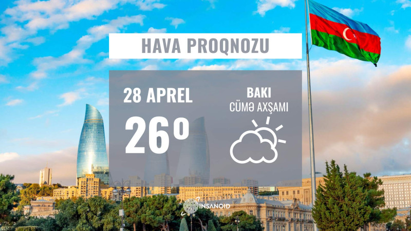 Sabah Bakıda 26° isti olacaq