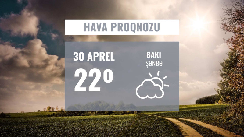 Aprelin son gününə olan hava proqnozu: 22° isti olacaq