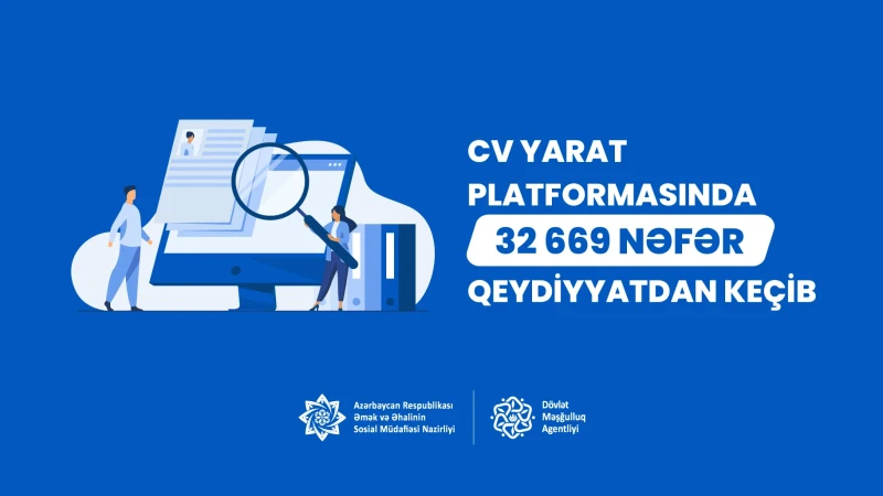 CV yarat platformasında 32 min nəfərdən çox şəxs qeydiyyatdan keçib