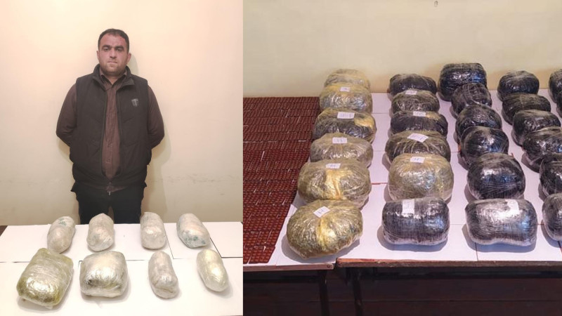 Azərbaycan sərhədçiləri İranla sərhəddə 50 kiloqram narkotik aşkarlayıb
