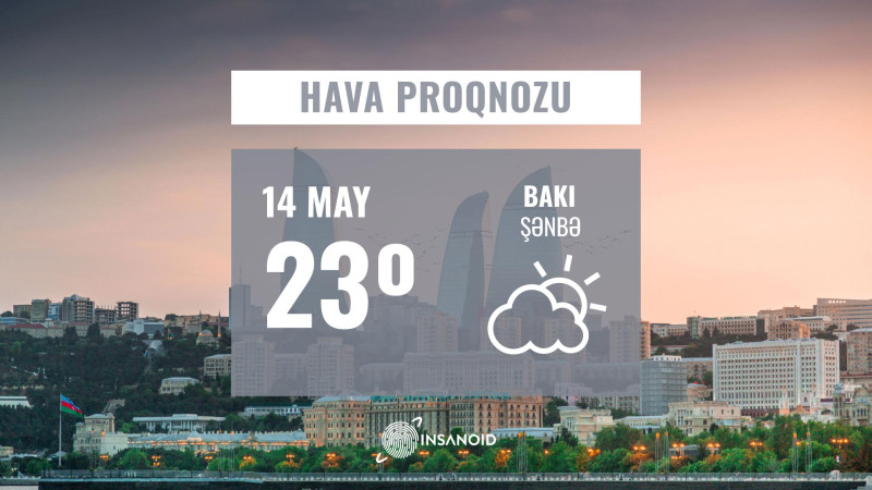 Şənbə günü Bakıda 23° isti olacaq