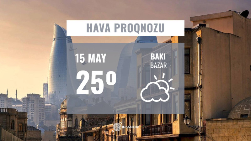 Bazar gününə olan hava proqnozu: 25° isti olacaq