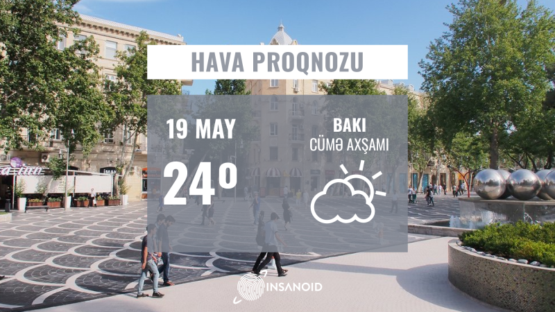 Cümə axşamı Bakıda 24° isti olacaq