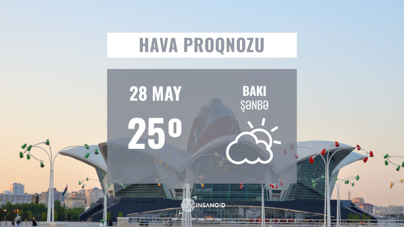 Şənbə gününə olan hava proqnozu: 25° isti olacaq