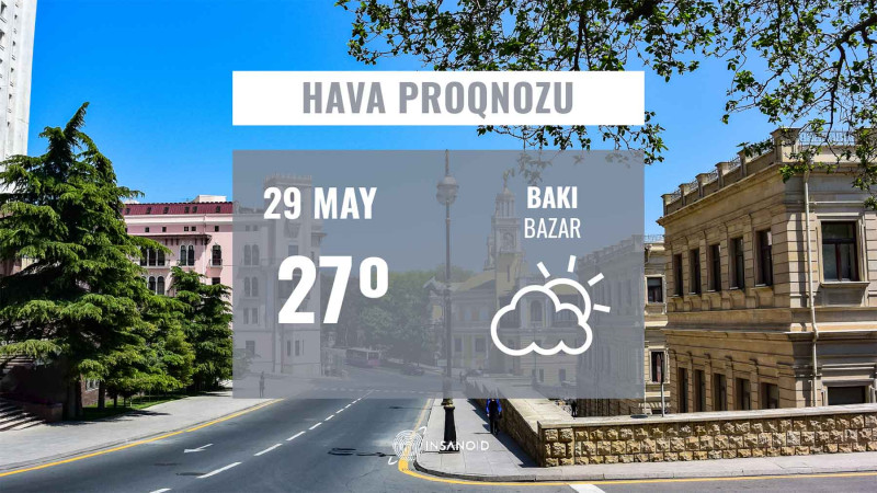 Bazar günü Bakıda havanın temperaturu 27°-dək yüksələcək