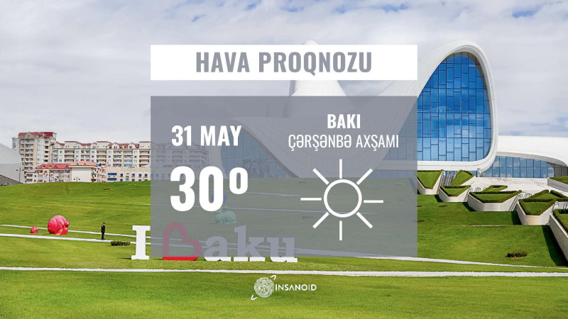 May ayının son günü Bakıda 30° isti olacaq