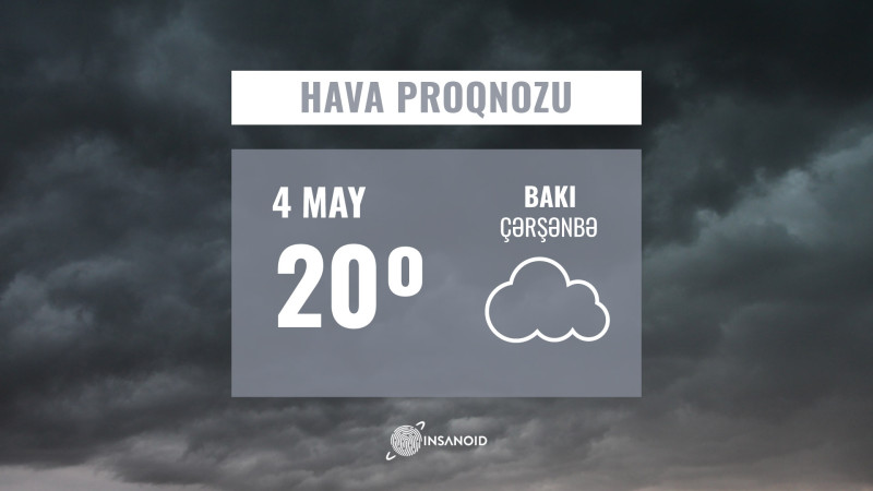 Çərşənbə gününə olan hava: 20° isti olacaq