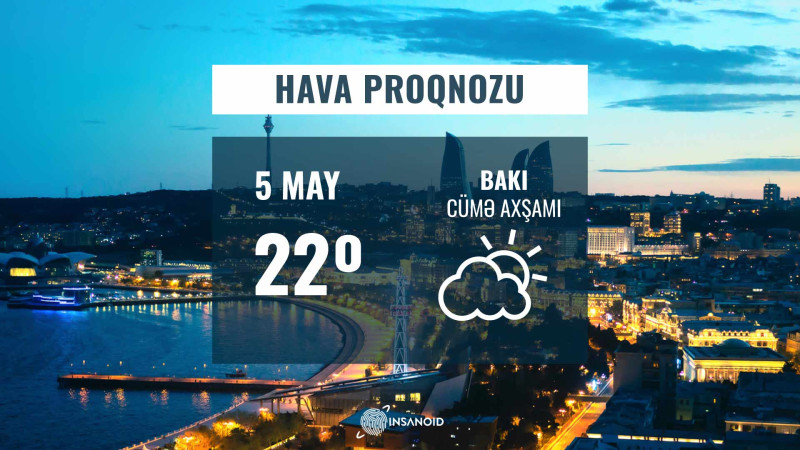 Mayın 5-nə olan hava şəraiti: 22° isti olacaq