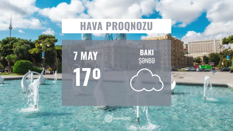 Şənbə günü hava yağışlı olacaq
