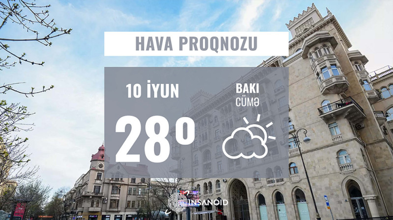 Cümə günü Bakıda 28° isti olacaq