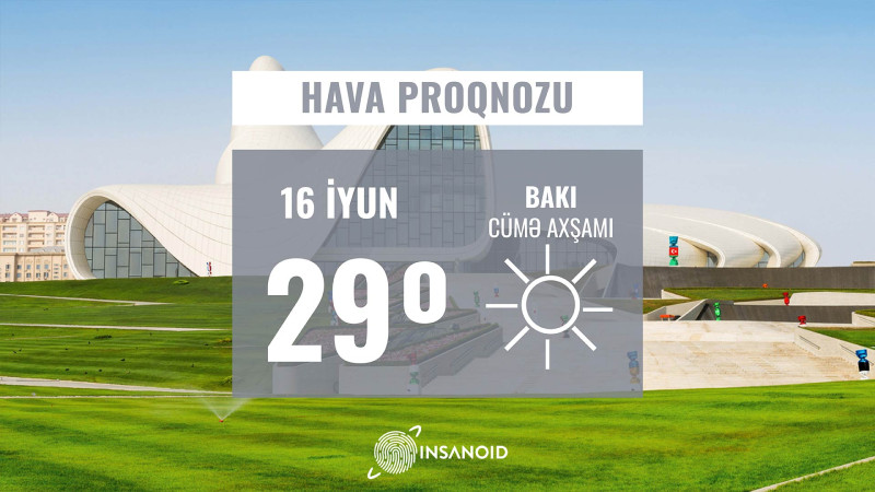 Cümə axşamına olan hava proqnozu: 29° isti olacaq