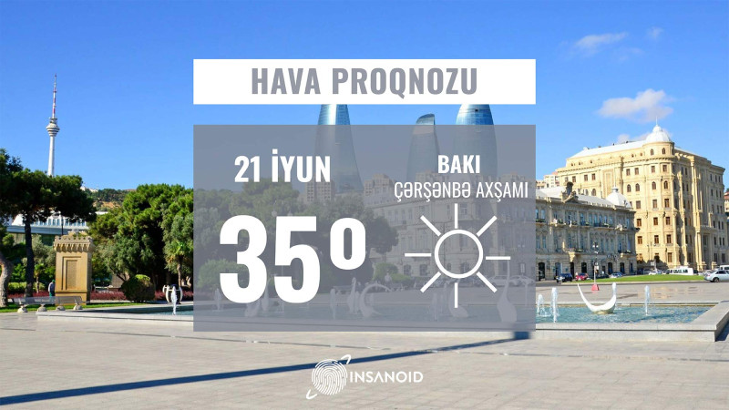 İyunun 21-nə olan hava proqnozu: 35° isti olacaq