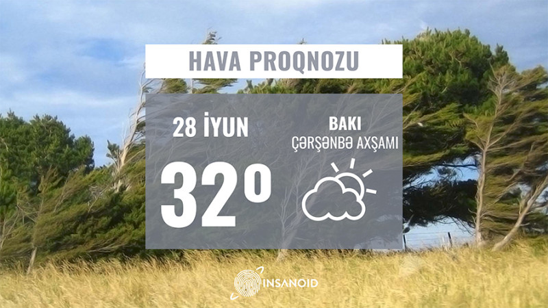İyunun 28-də külək güclənəcək, 32° isti olacaq