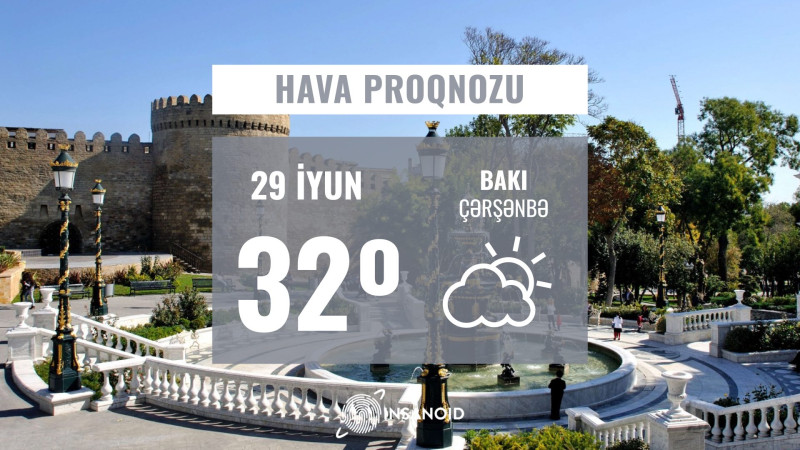 Çərşənbə günü Bakıda 32° isti olacaq