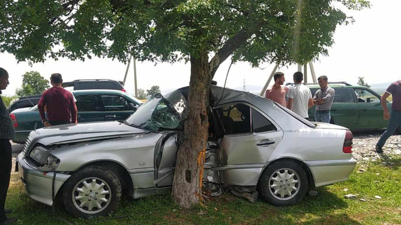 Oğuzda avtomobil ağaca çırpılıb: sürücü yaralanıb