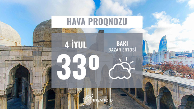 Günün hava proqnozu: 33° isti olacaq