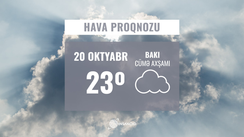 Oktyabrın 20-nə gözlənilən hava: səhər bəzi yerlərdə duman olacaq