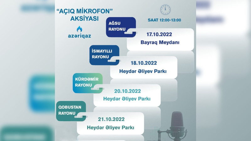 Azəriqaz İB: bir neçə rayonda “Açıq mikrofon” aksiyası keçiriləcək