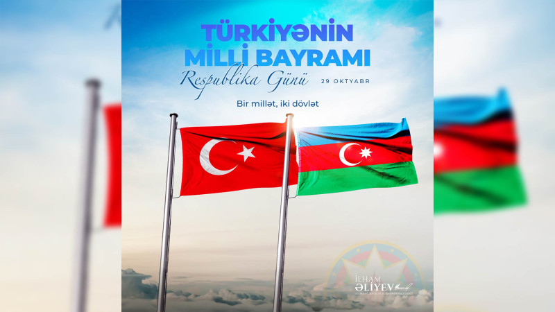 İlham Əliyev Türkiyənin milli bayramı münasibətilə paylaşım edib