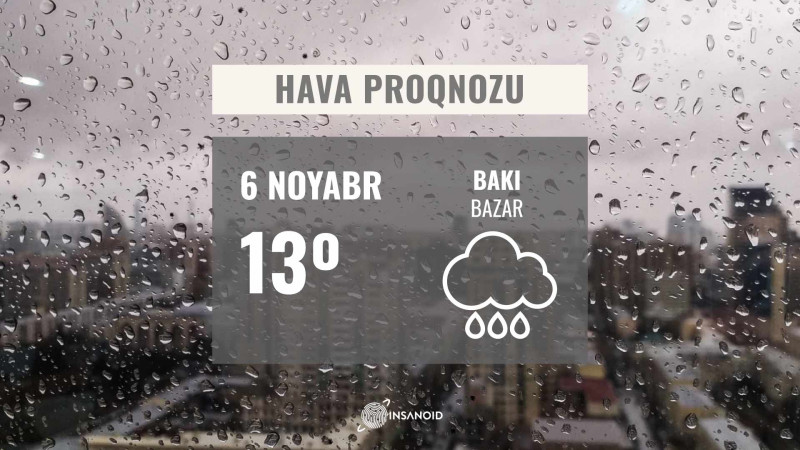 Bazar günü hava yağışlı keçəcək