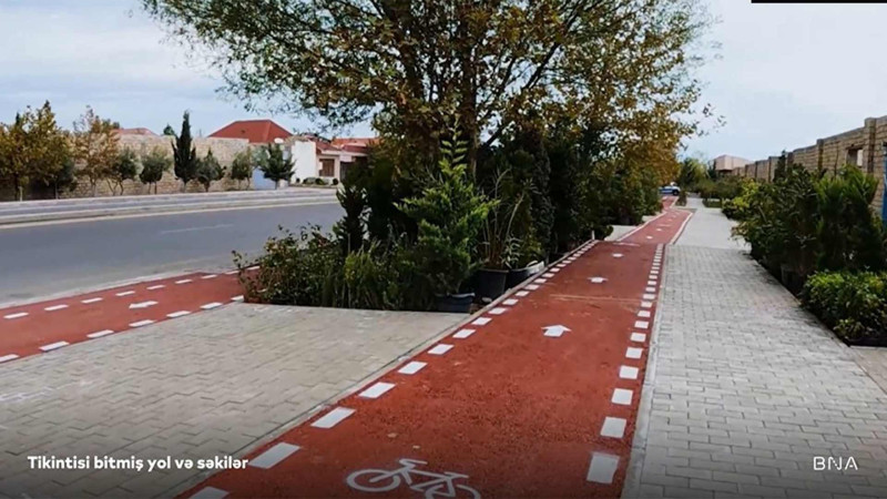 Buzovna-Mərdəkan yolu üzərində velosiped yolları inşa edilib