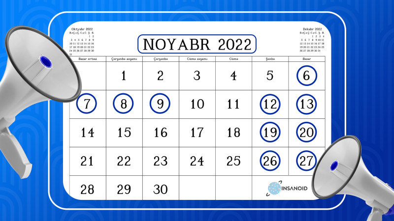 Noyabr ayında qeyri-iş günlərinin sayı açıqlanıb
