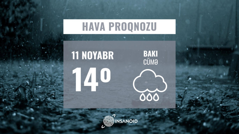 Bu gün Bakıda hava yağışlı keçəcək