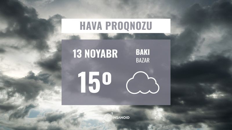 Bazar günü hava yağmursuz keçəcək