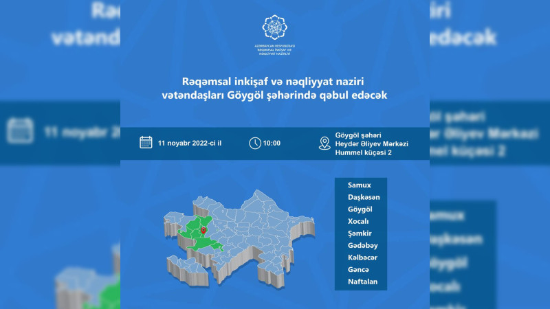 Rəşad Nəbiyev Göygöldə vətəndaşları qəbul edəcək