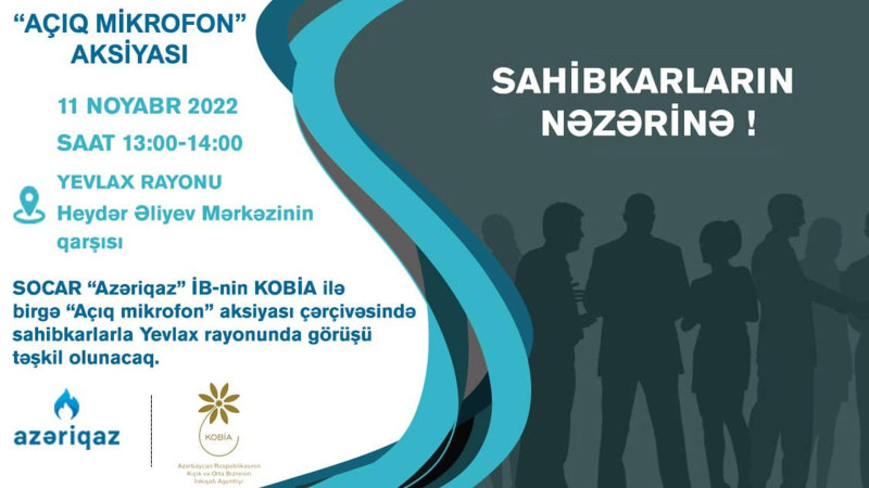 Yevlaxda “Açıq mikrofon” aksiyası keçiriləcək