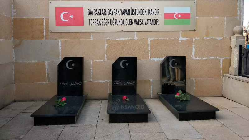 Sabirabadın Qəzli kəndində şəhid olmuş türk əsgərlərinin məzarlığı