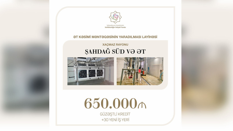 Xaçmazda kəsim məntəqəsinin yaradılması üçün 650 min manat güzəştli kredit verilib