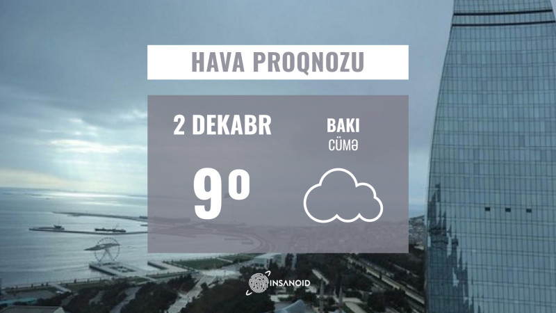 Dekabrın 2-də hava yağmursuz keçəcək