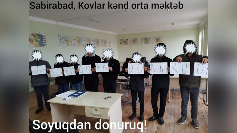 Sabirabad: şagirdlər məktəbdə istiliyin olmamasından narazıdırlar
